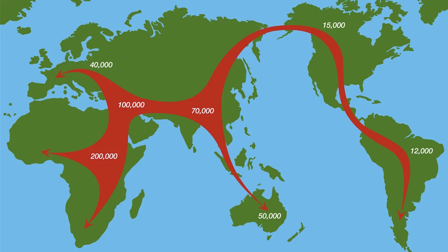 Map showing Neanderthal migration patterns across Europe 100000 years ago