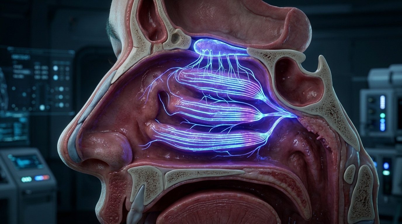 First-ever map of olfactory receptors in the human nose showing structured neural stripes
