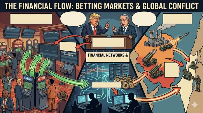 Prediction market platforms showing geopolitical betting on war outcomes