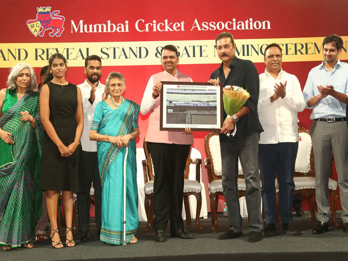 Ravi Shastri at Wankhede Stadium stand unveiling ceremony in Mumbai
