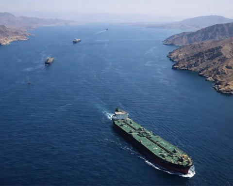 Oil tankers passing through Strait of Hormuz amid global supply disruption