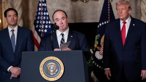 Donald Trump speaks as Pentagon turmoil grows after Navy Secretary John Phelan exit