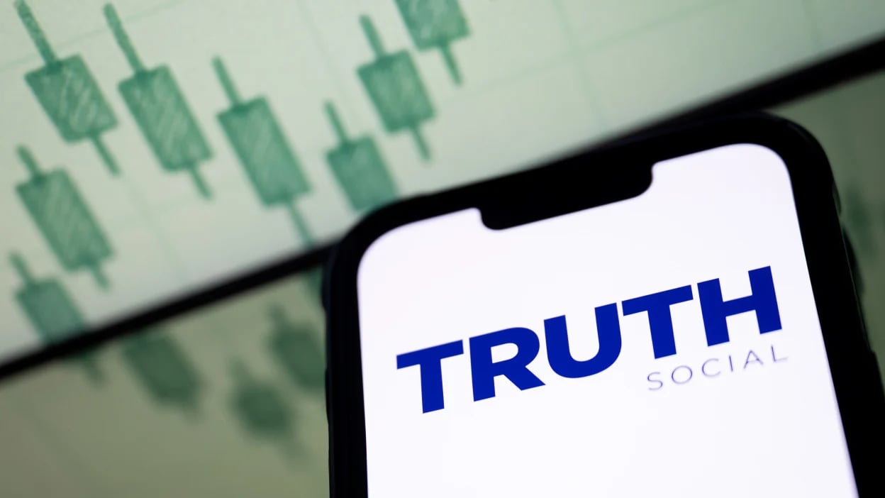 Truth Predict prediction market platform logo from Trump Media and Technology Group in partnership with Crypto dot com