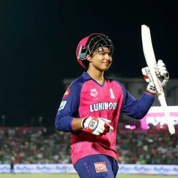 Vaibhav Suryavanshi reacts after golden duck dismissal in IPL 2026