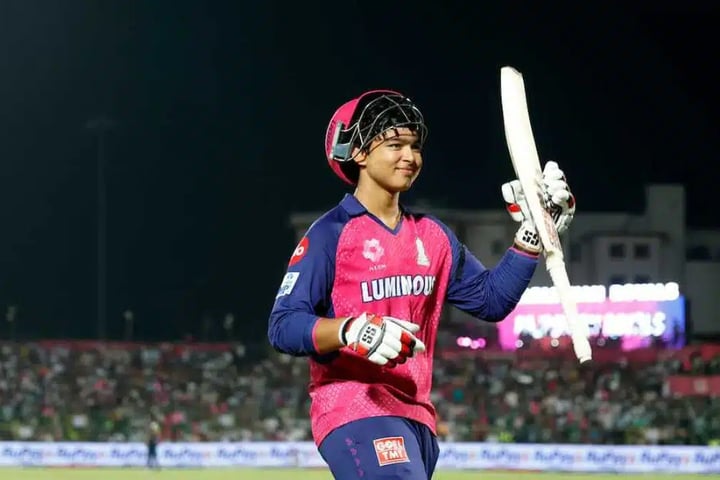 Vaibhav Suryavanshi reacts after golden duck dismissal in IPL 2026