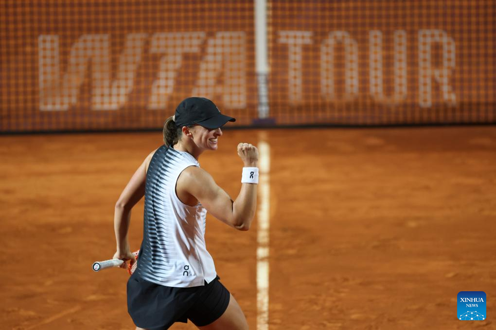 Coco Gauff focused during her Italian Open semifinal match in Rome 2026