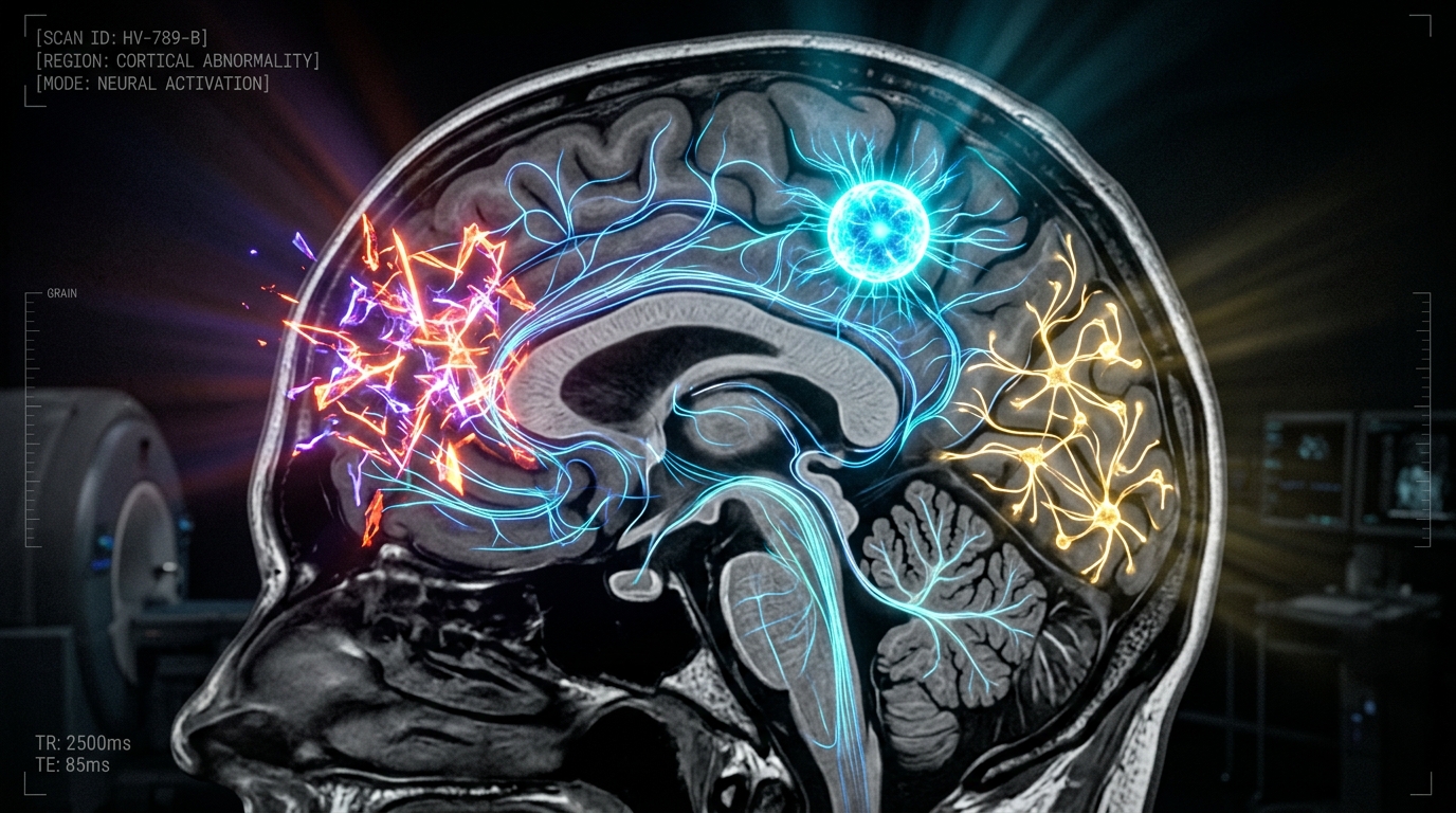 Brain scan showing three ADHD subtypes with one severe emotional dysregulation region