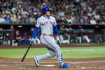 A.J. Ewing celebrates during his explosive MLB debut for the New York Mets at Citi Field