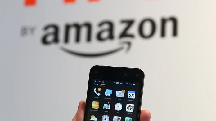 Amazon Fire Phone next to futuristic AI smartphone concept representing Amazon’s rumored Transformer device