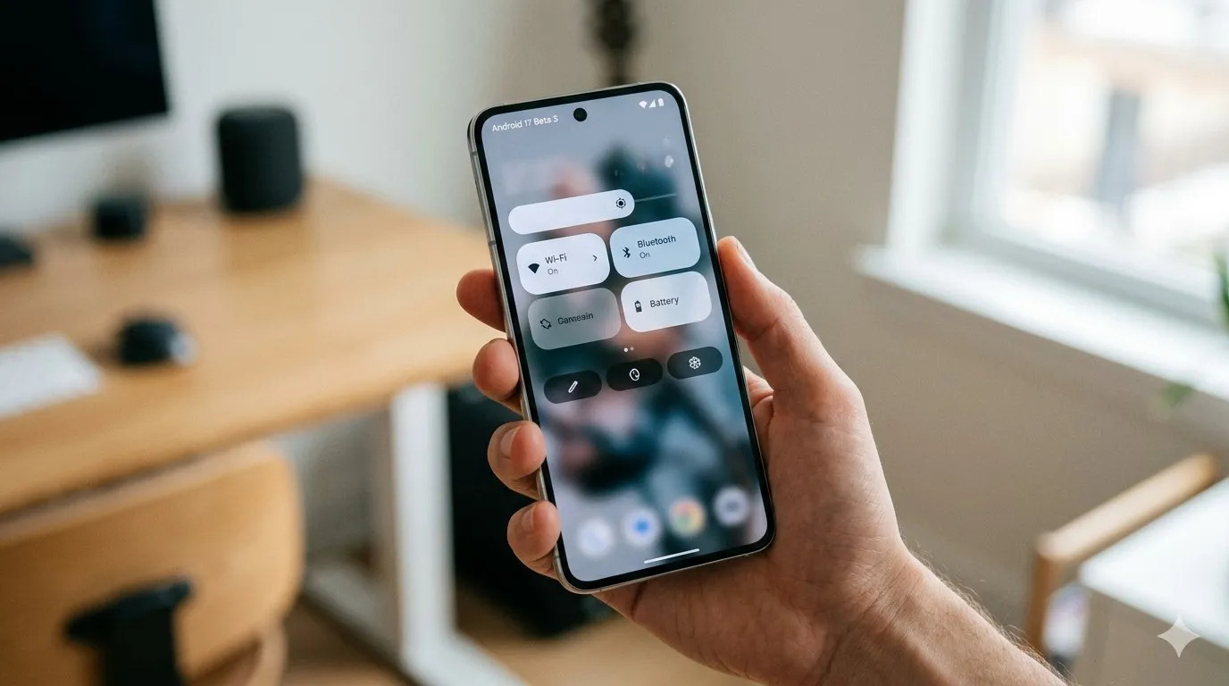 Material 3 Expressive blur effects in Android 17 Quick Settings