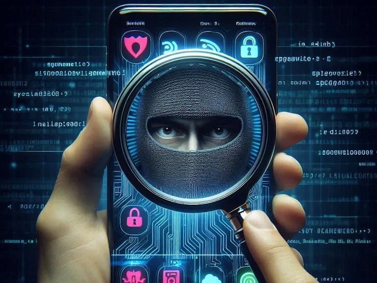 Android smartphone showing Google Intrusion Logging spyware detection security feature