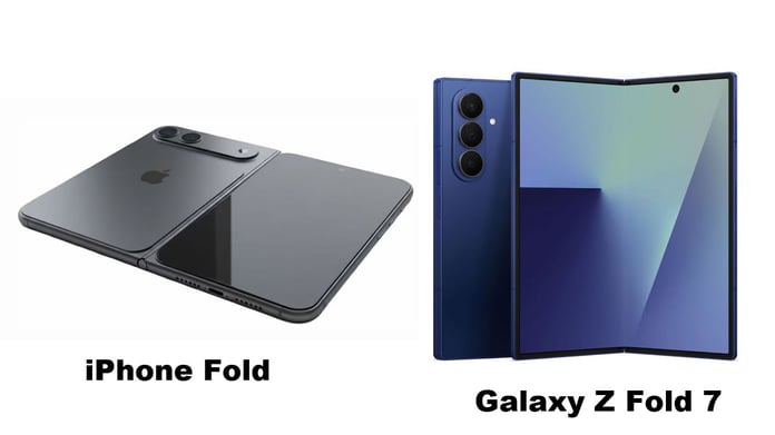 Apple foldable iPhone Ultra leak showing repairable foldable design beside Samsung Galaxy Z Fold