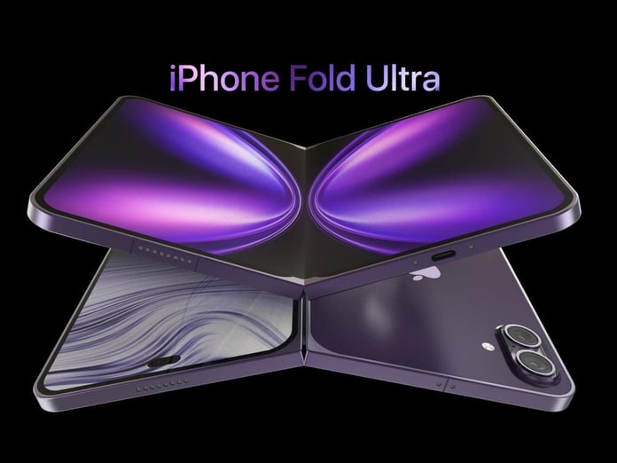 Apple iPhone Ultra foldable concept showing crease-free display and premium hinge design
