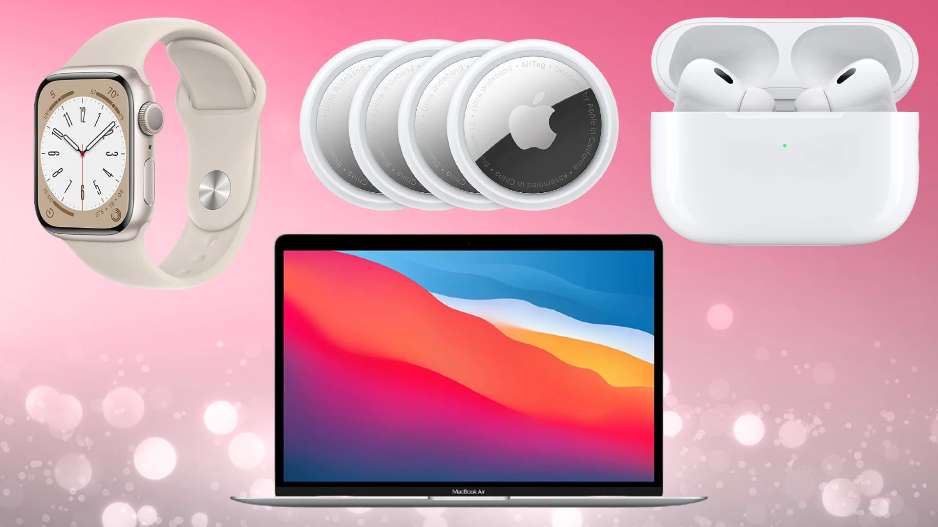 Apple Memorial Day 2026 sale featuring MacBook Air M5, AirPods Pro 3, iPad Air, and Apple Watch Series 11 discounts