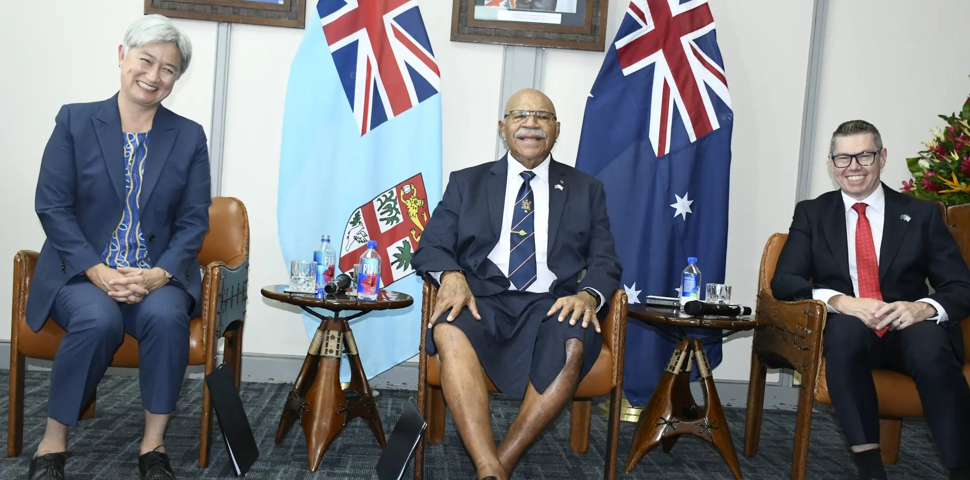 Australian Foreign Minister Penny Wong during Fiji fuel crisis talks in Suva