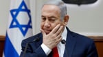 Benjamin Netanyahu delivers testimony during Israel corruption trial hearing
