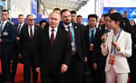 Russian and Chinese officials at the Russia-China Expo in Harbin discussing Yakutia trade cooperation