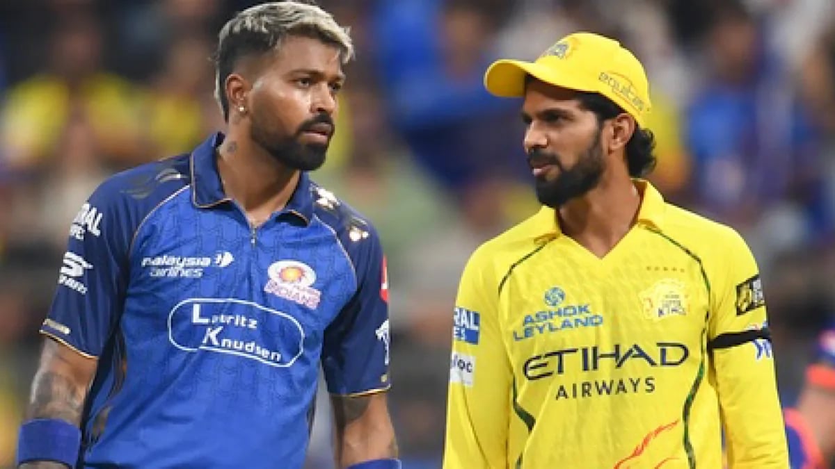 CSK and MI players in a tense face-off at Chepauk during a crucial IPL 2026 playoff survival match against Mumbai Indians