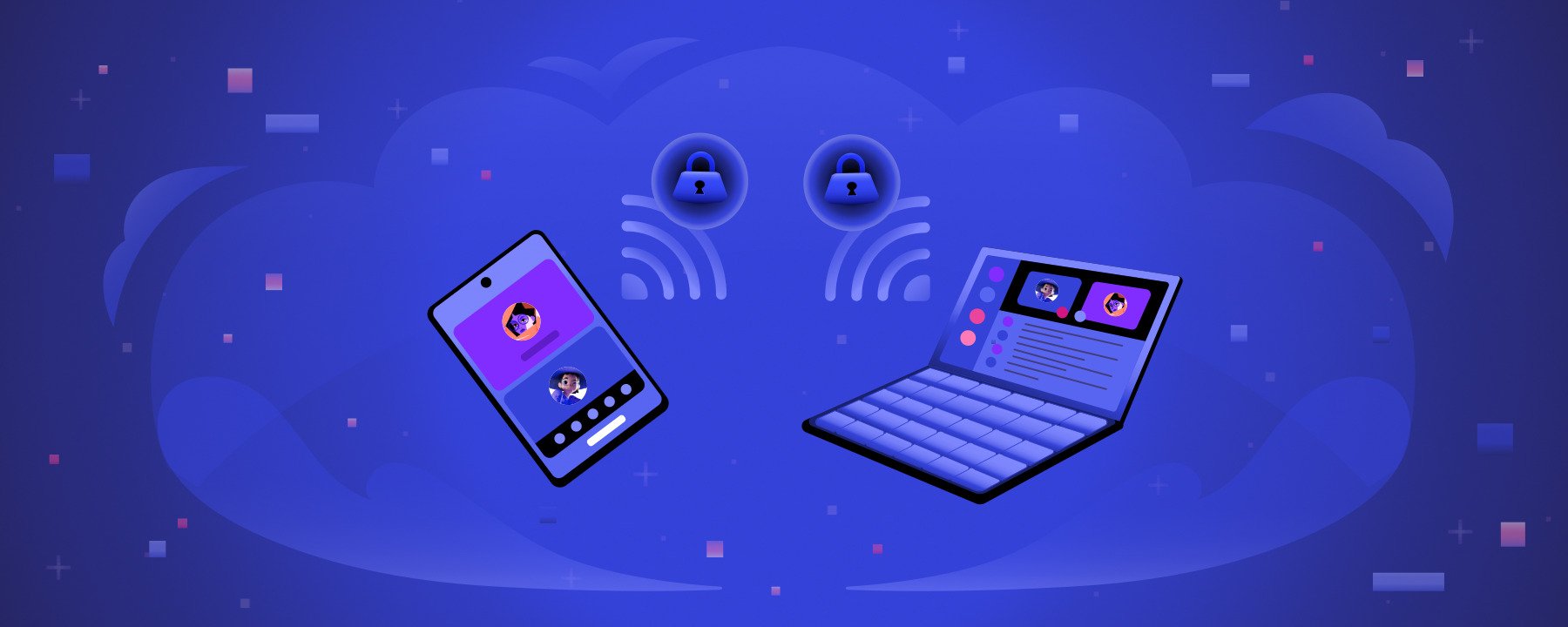 Encrypted data packets moving between users during a Discord voice call