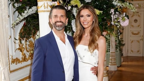 Donald Trump Jr and Bettina Anderson after their private Florida wedding ceremony