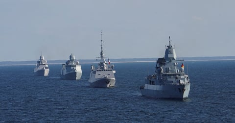 Estonian Navy warship patrols the Baltic Sea amid NATO military buildup near Russia
