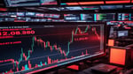 Traders monitor falling markets amid rising global banking risks and HSBC credit losses