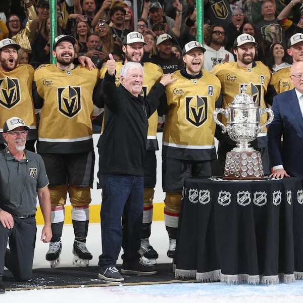 Vegas Golden Knights captain Mark Stone celebrates during Game 4 against the Colorado Avalanche in the 2026 NHL Western Conference Final