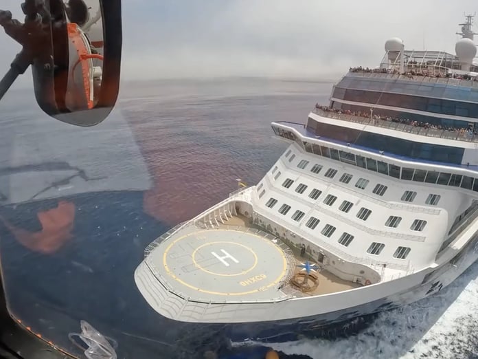 Cruise ship MV Hondius under emergency conditions during hantavirus outbreak evacuation in open sea