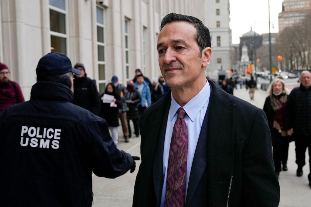 Former Fox executive Hernan Lopez arrives at federal court in Brooklyn during the FIFA bribery trial