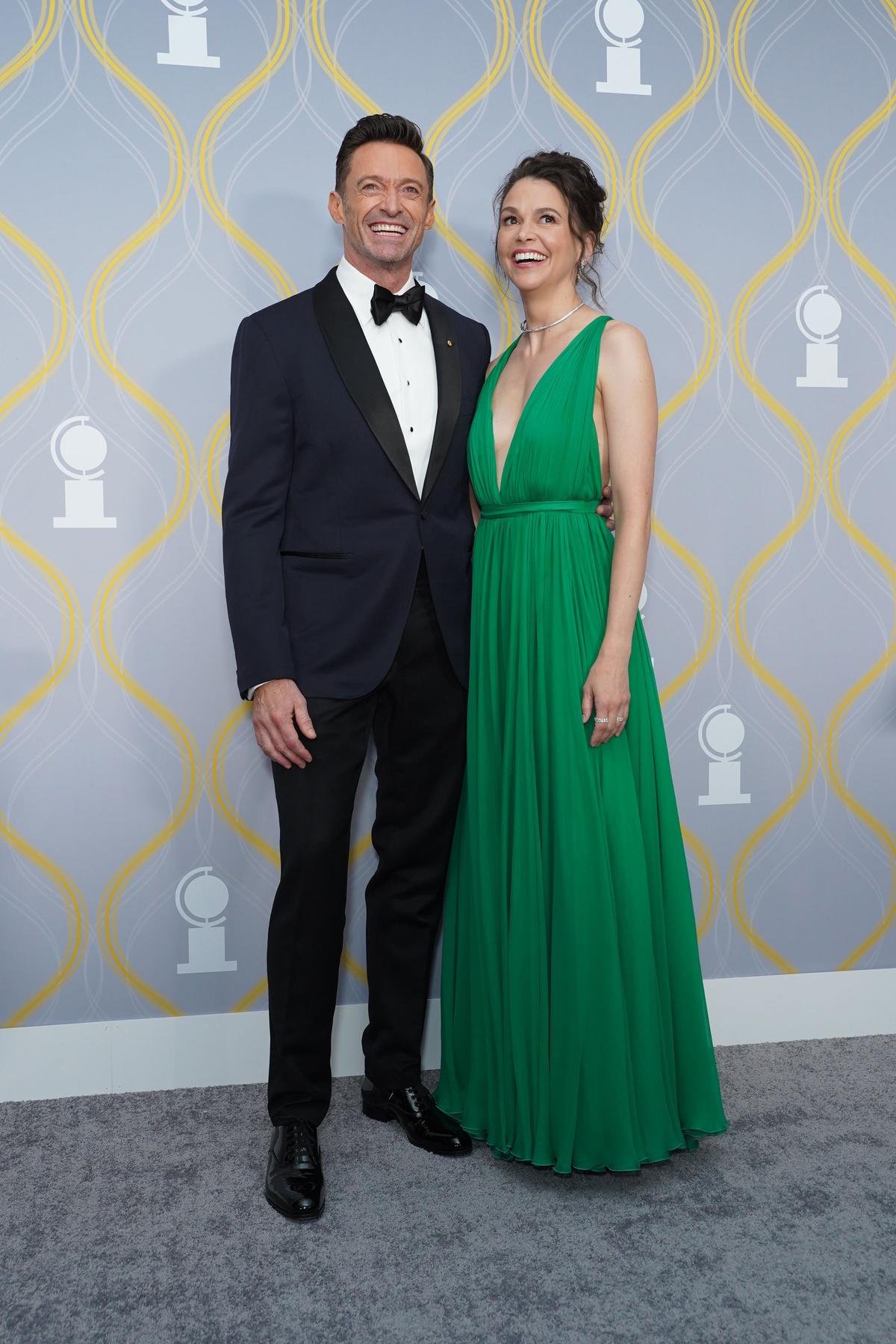 Hugh Jackman and Sutton Foster at the 75th Annual Tony Awards at Radio City Music Hall in New York, the same venue where John Lithgow accepted the 2026 Best Actor in a Play Tony for Giant