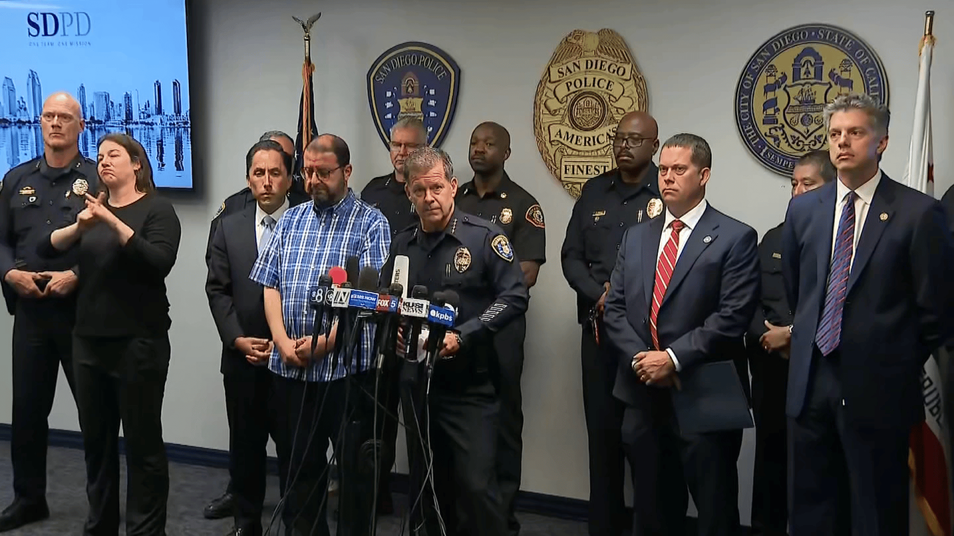 Imam Taha Hassane, director of the Islamic Center of San Diego, speaks at a news conference following the deadly shooting at the mosque