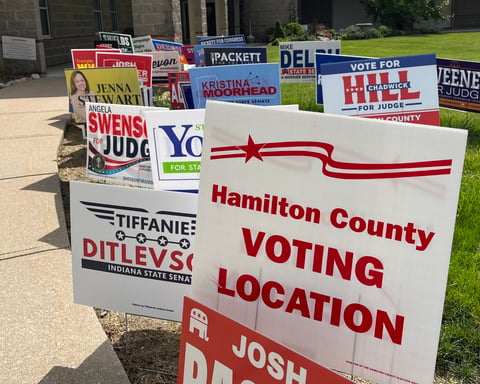 Indiana GOP primary election battleground Trump influence