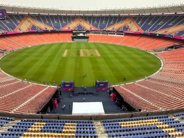 Narendra Modi Stadium Ahmedabad hosting IPL 2026 final crowd view