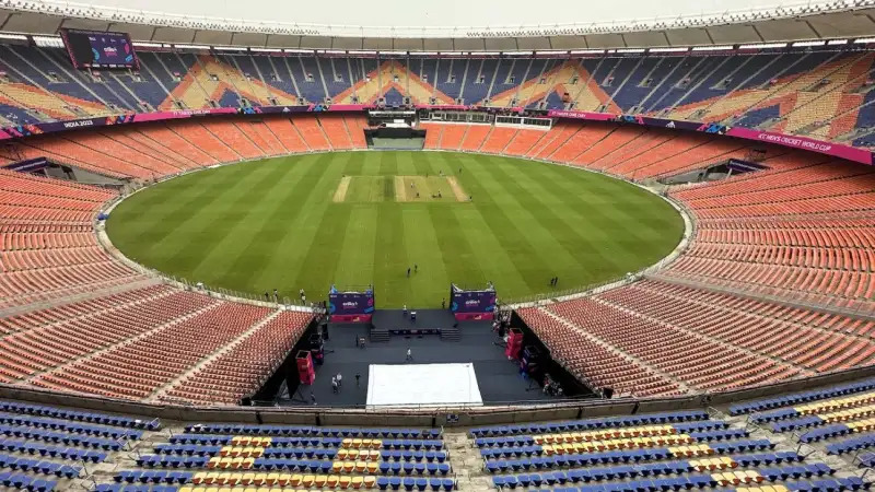 Narendra Modi Stadium Ahmedabad hosting IPL 2026 final crowd view