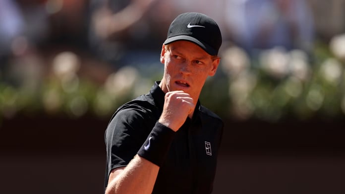 Jannik Sinner celebrates victory during his historic Italian Open 2026 run in Rome