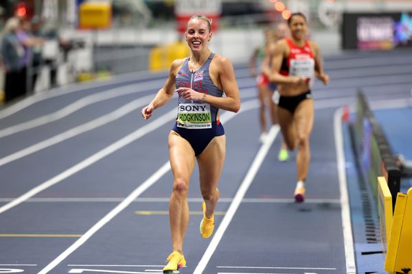 Keely Hodgkinson competes at the World Athletics Indoor Championships in Torun