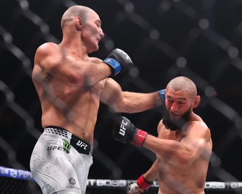 Khamzat Chimaev reacts after controversial loss to Sean Strickland at UFC 328