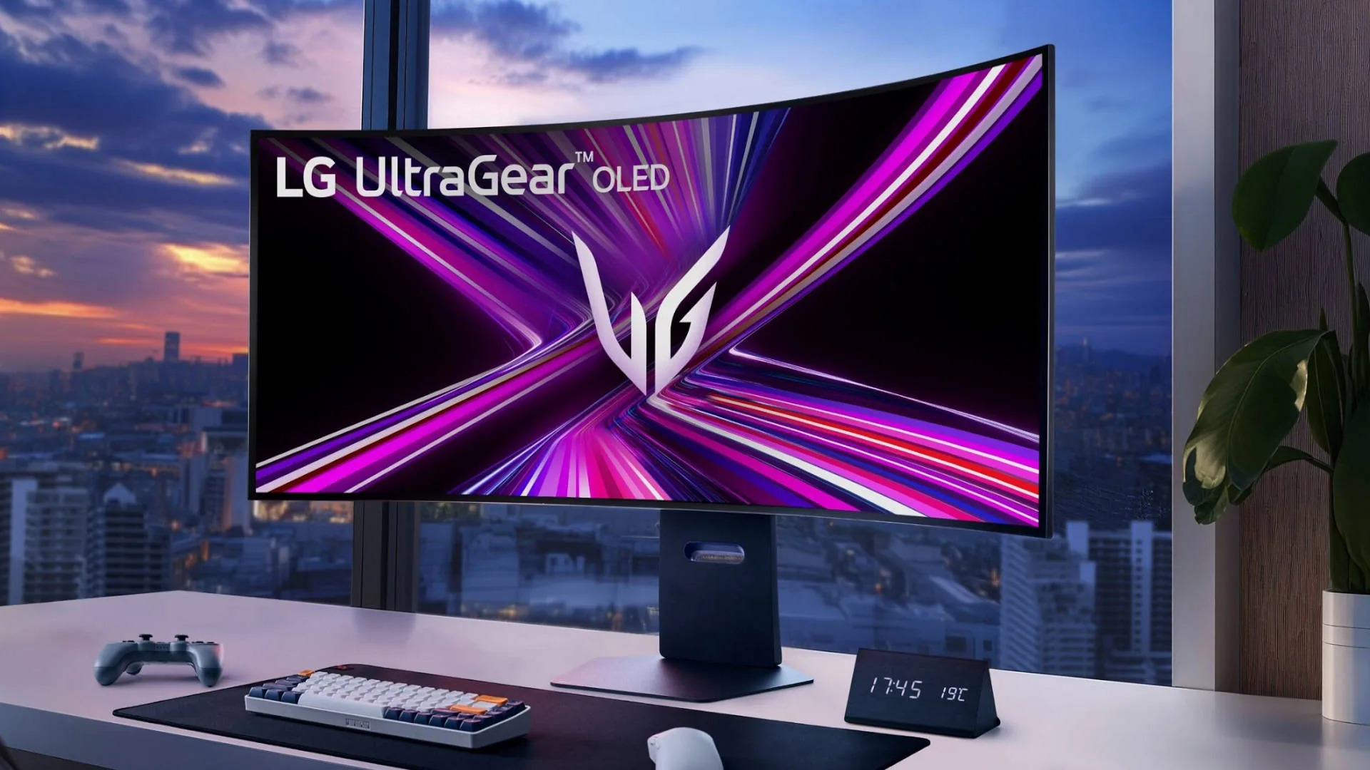 LG UltraGear 45GX950B curved OLED gaming monitor with 5K2K resolution and immersive display