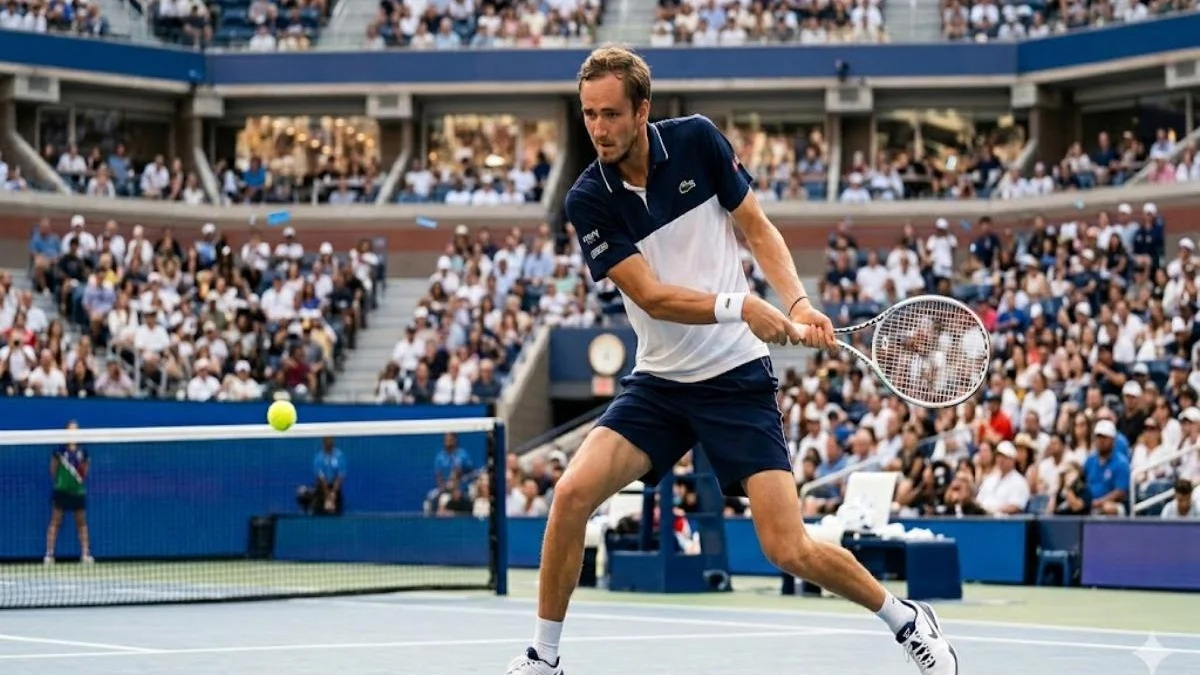 Daniil Medvedev reacts after losing to Adam Walton in a shocking French Open 2026 first-round match at Roland Garros