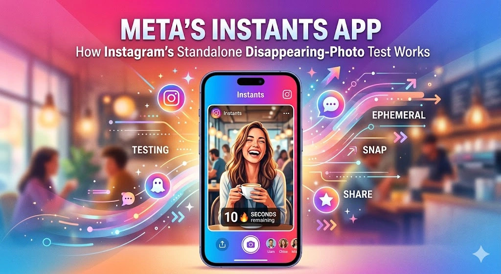 Meta Instants standalone app for iPhone Meta Instants standalone iPhone app interface