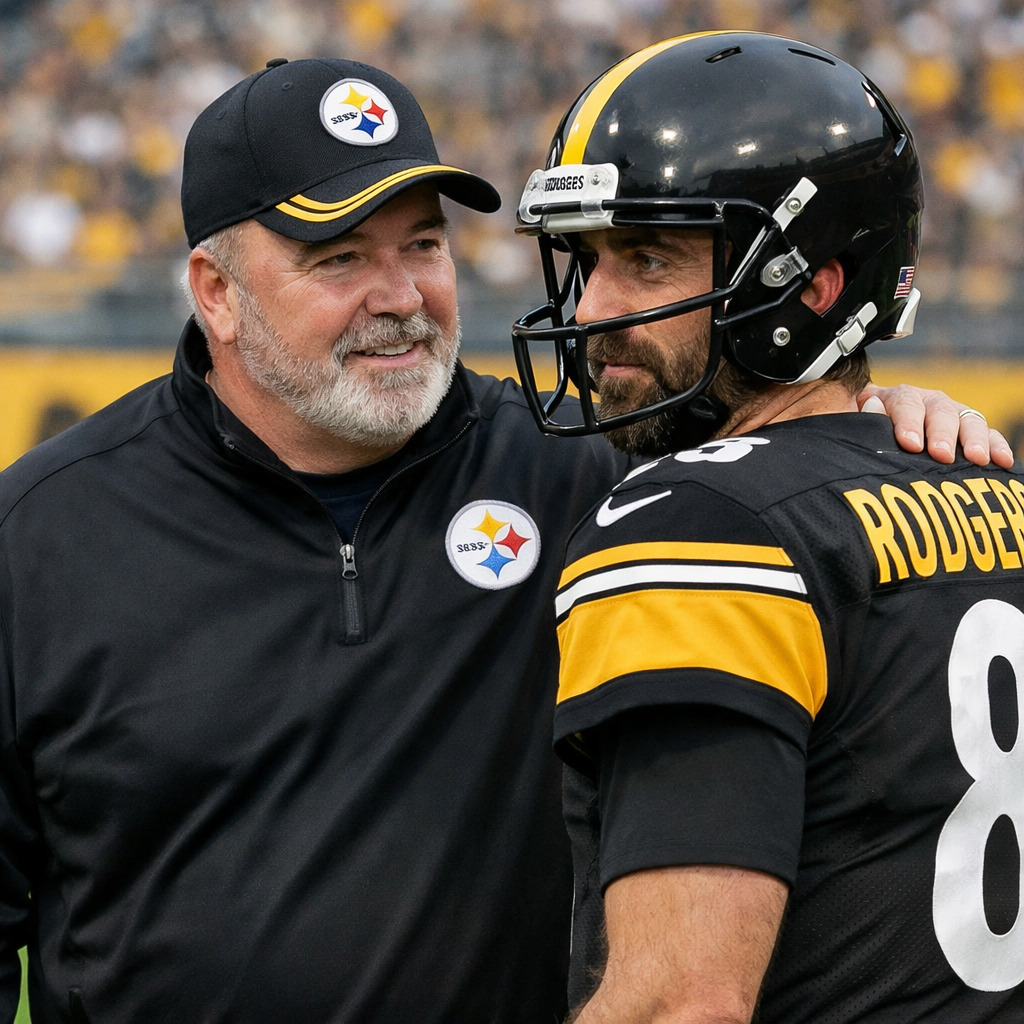 Mike McCarthy Role in Steelers Offensive Planning Mike McCarthy coaching during NFL game while linked to Aaron Rodgers Steelers negotiations