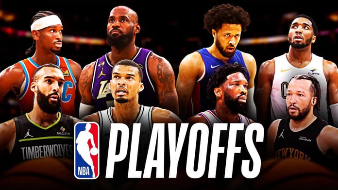 LeBron James Joel Embiid Victor Wembanyama NBA Playoffs 2026 action