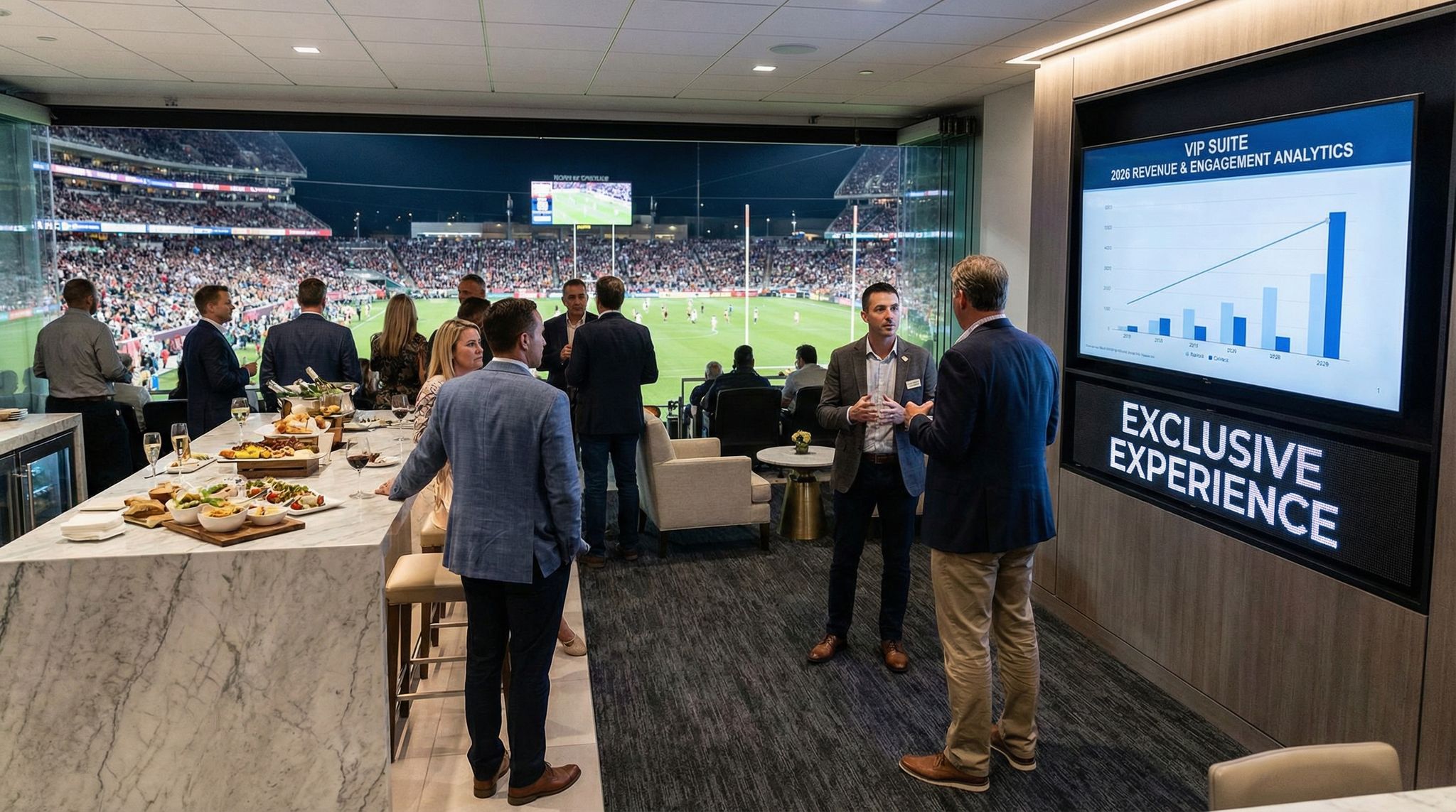 Empty NFL executive suite symbolizing ownership speculation around Minnesota Vikings