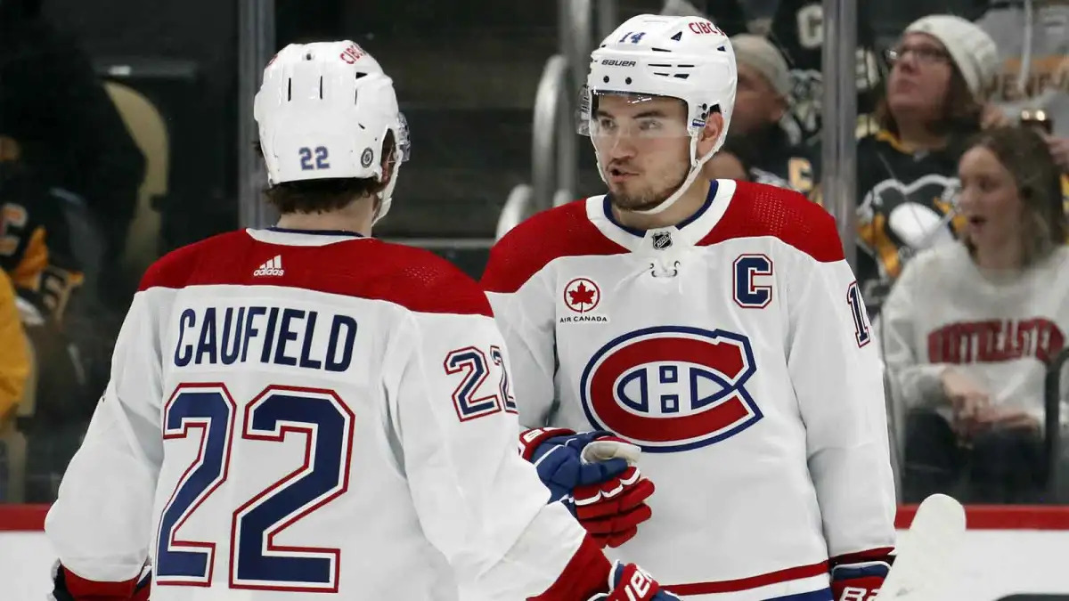 Nick Suzuki and Cole Caufield attempt comeback against Buffalo Sabres