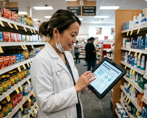 Pharmacist reviewing OTC medicines and supplements in US pharmacy aisle 2026 rankings
