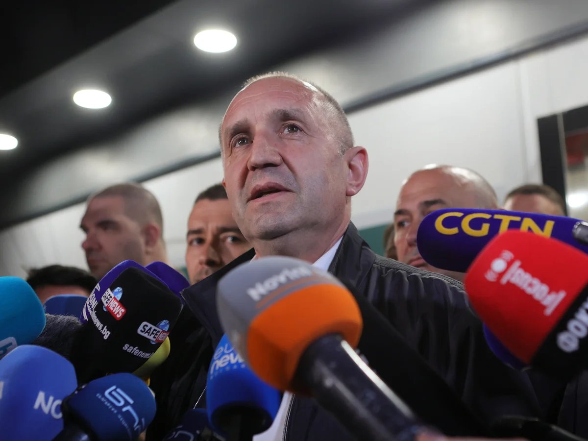 Rumen Radev celebrates Progressive Bulgaria election victory during rally in Sofia