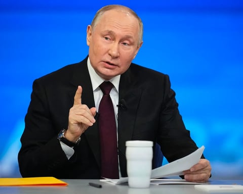 Russian President Vladimir Putin attends an economic meeting in Moscow as Russia reports GDP growth