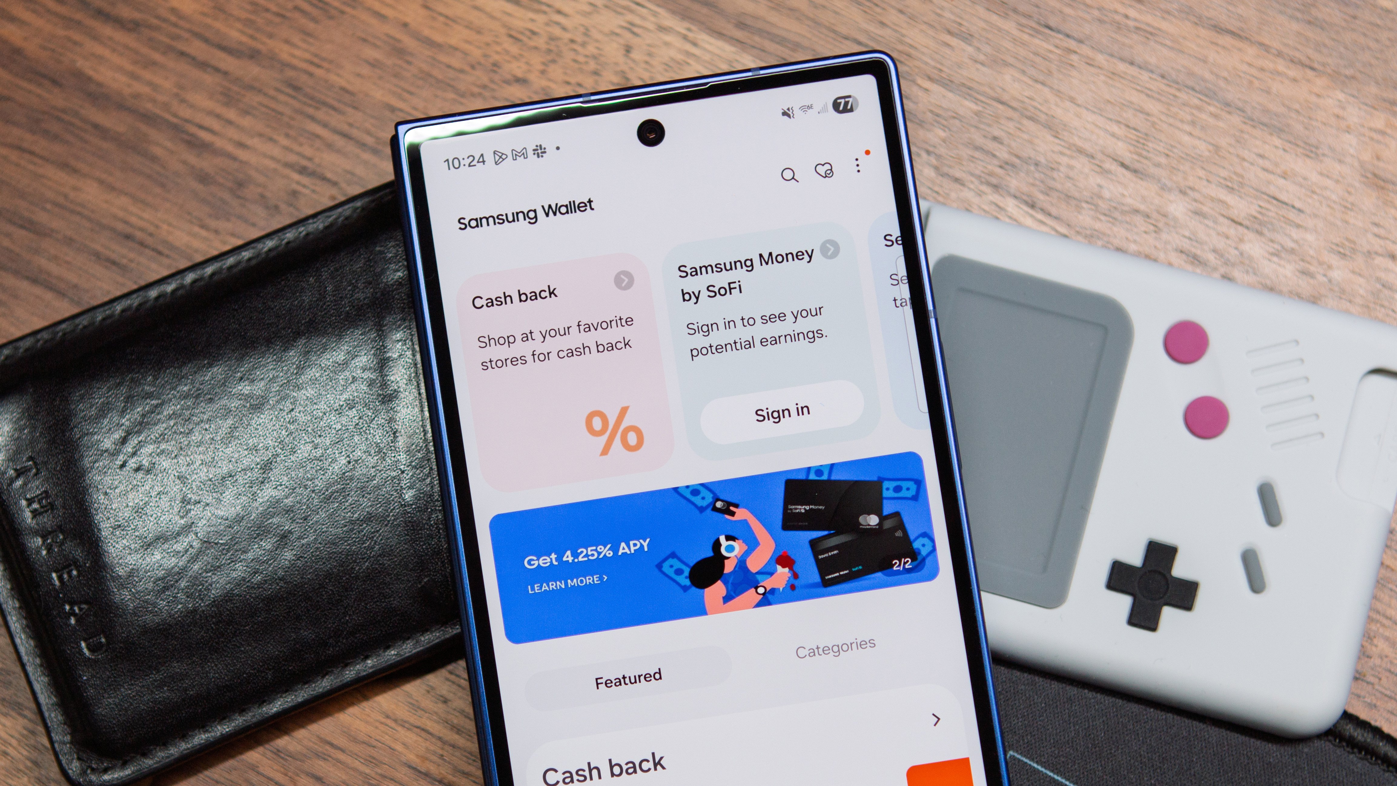 Samsung Galaxy phone showing TSA-approved digital passport inside Samsung Wallet