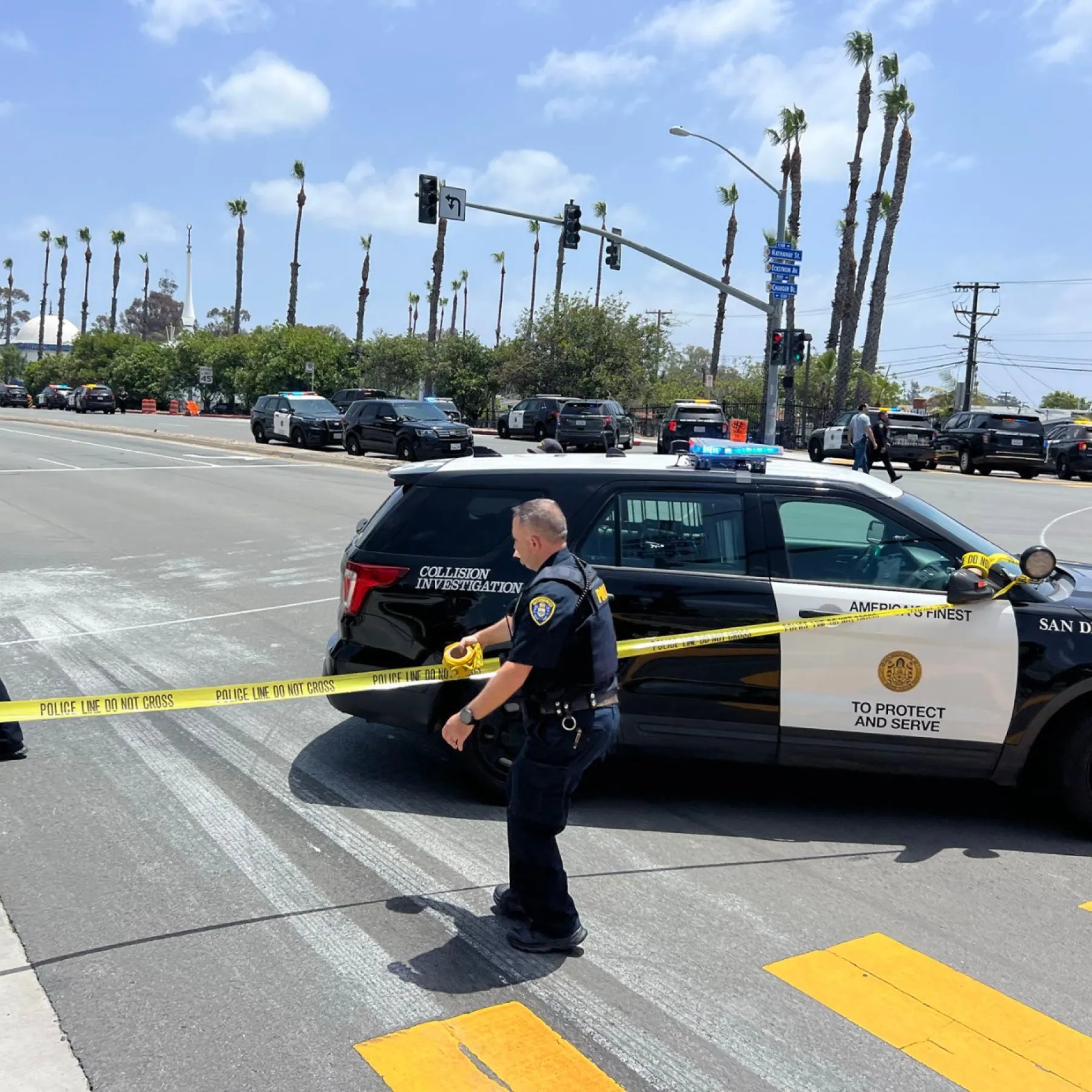 Police officers respond to shooting at Islamic Center of San Diego