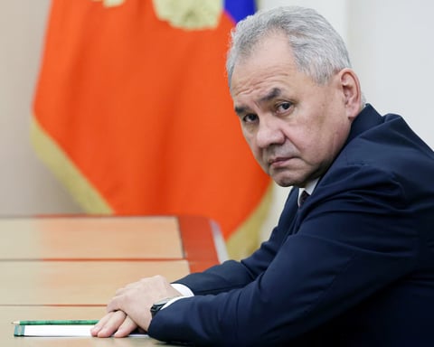 Russian Security Council Secretary Sergei Shoigu speaks during the SCO security summit in Bishkek